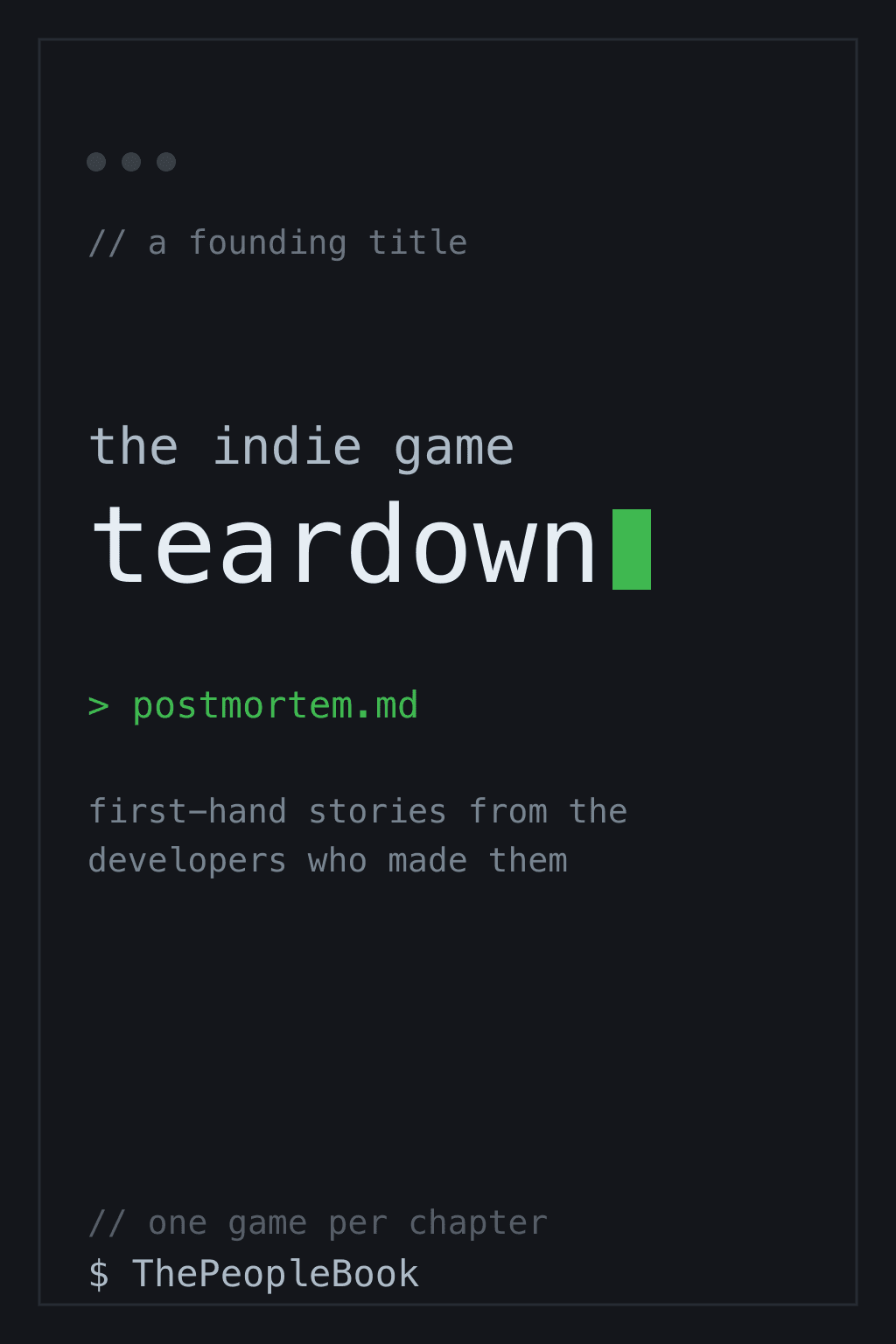 The Indie Game Teardown